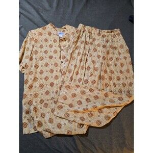 Norton Mcnaugton Vintage Womens Resort Wear Set. Top Size 10 Pants Size 8 Island